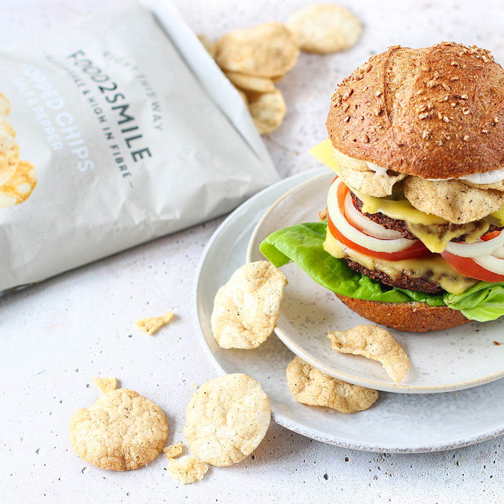 vegan burger vegan chips
